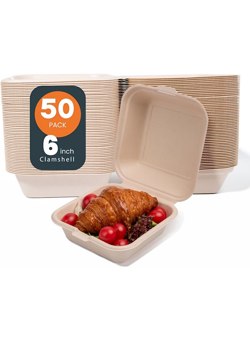 TrustMate Cake & Hamburger Packaging Boxes – 50 Pack with Greaseproof Paper, Food Packaging Boxes for Cakes, Desserts, Sandwiches & Parties - Image 1